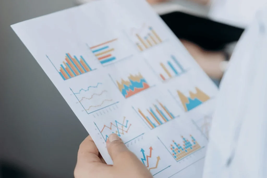 An individual reviewing a document.