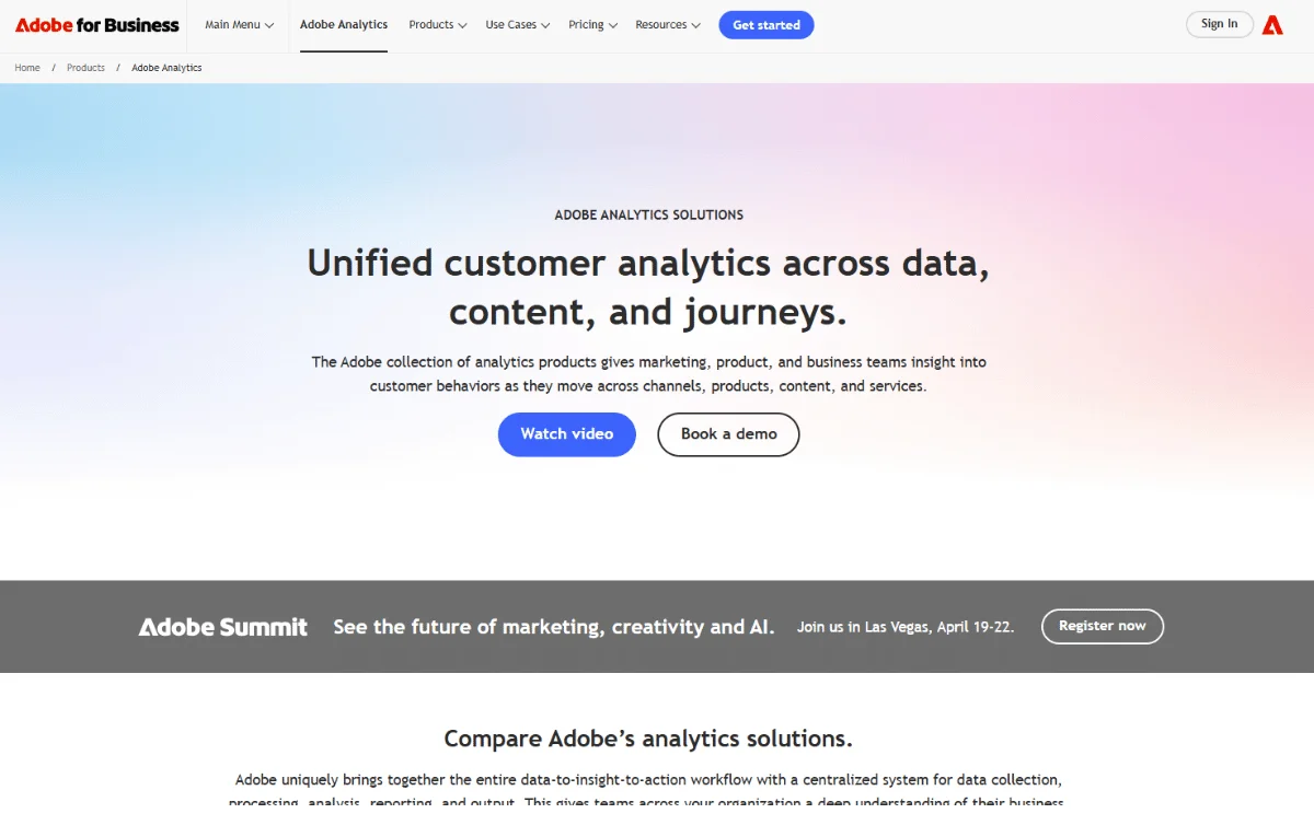 Adobe Analytics Homepage
