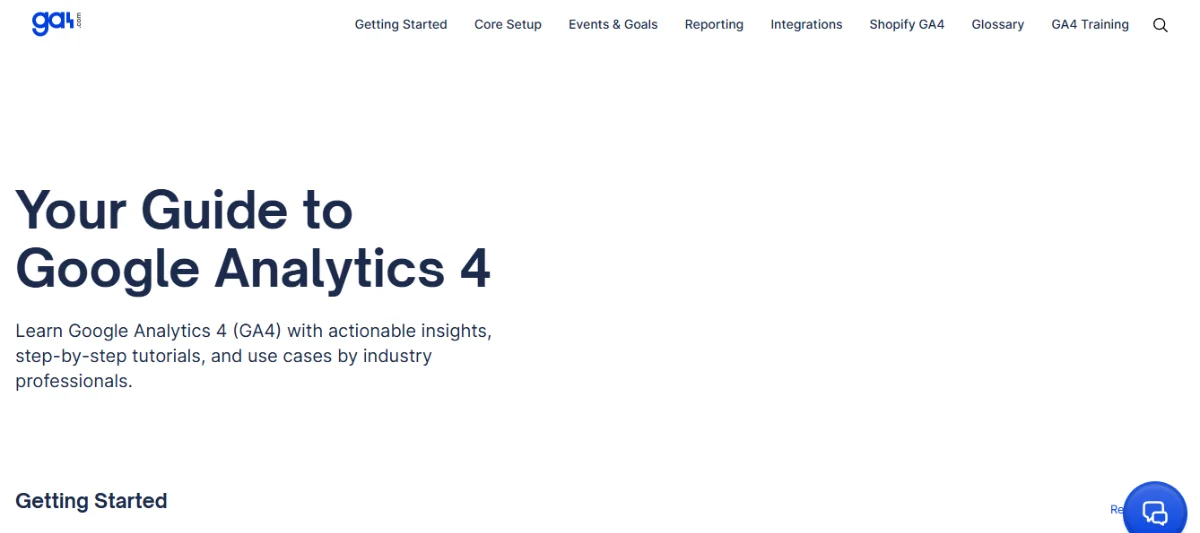 Google Analytics 4 Homepage